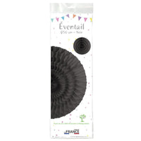 Éventail alvéolé en papier, 50 cm — Noir