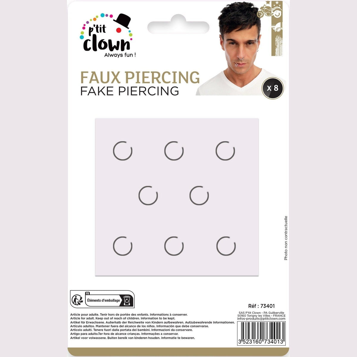 Faux piercings, lot de 8 — vue 4