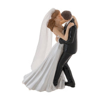 Figurine couple de mariés qui s'embrassent, 13 cm