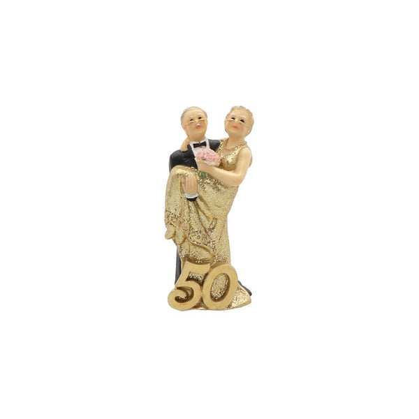 Figurine couple noces d'or, 9 cm