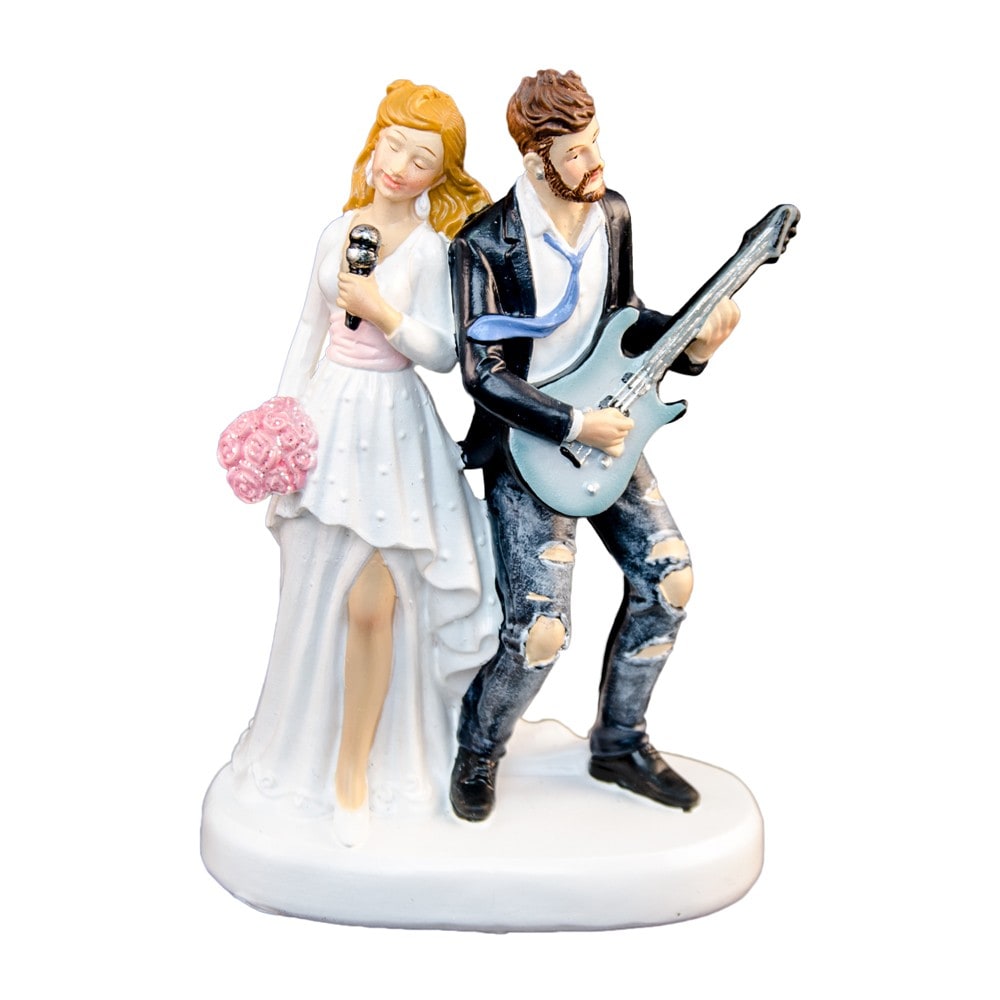 Figurine de mariés rock, 15 cm