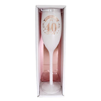 Flûte à champagne d'anniversaire, blanc et rose doré — vue 4