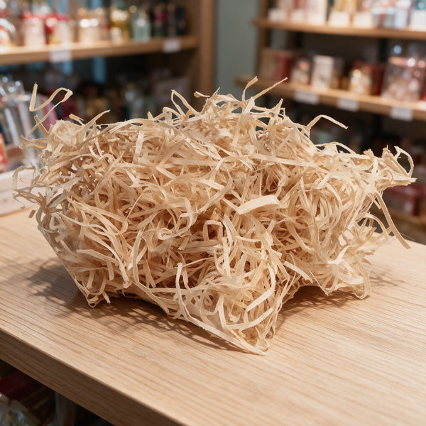 Frisure de bois naturelle, calage et coffrets cadeaux