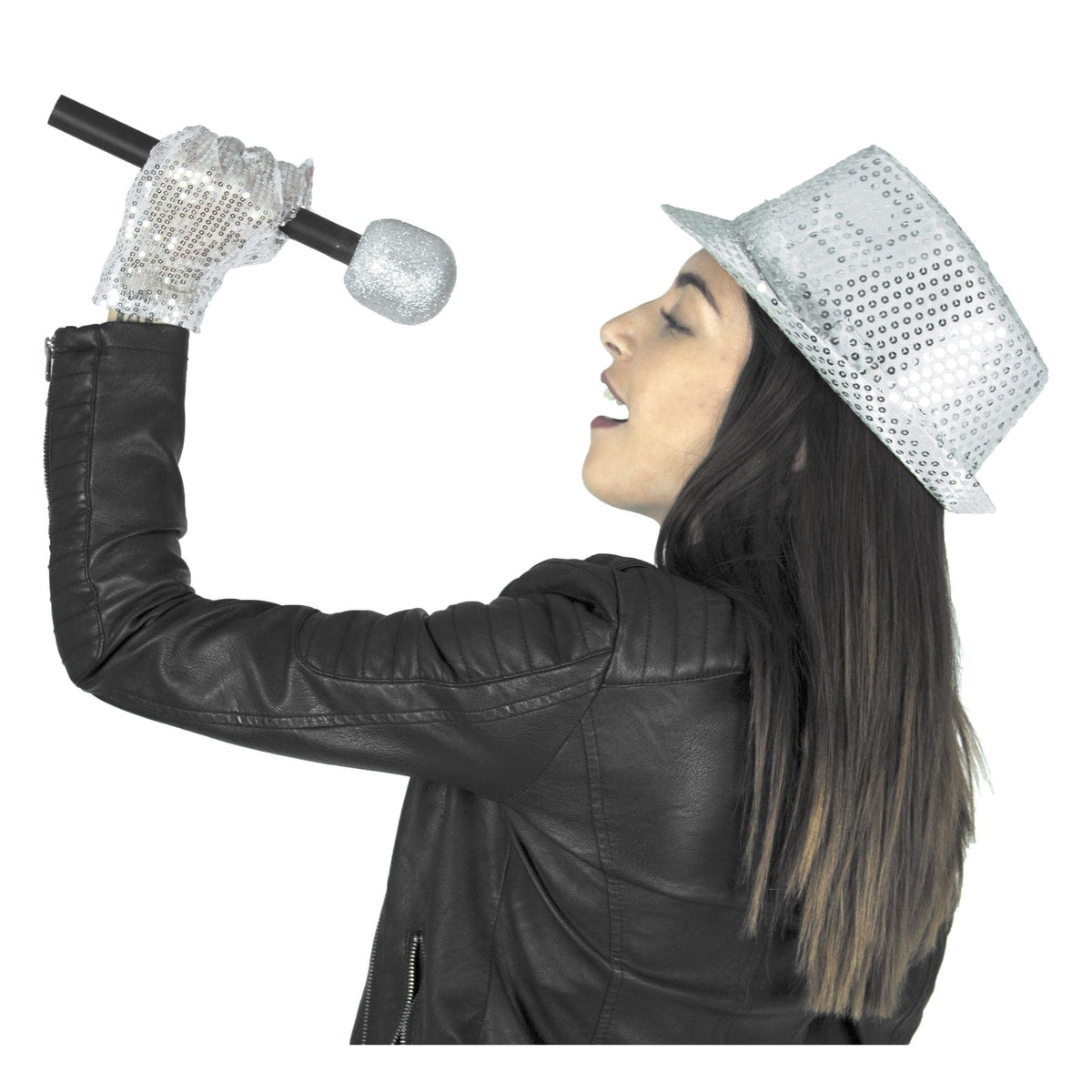 Gants à sequins argent — vue 2