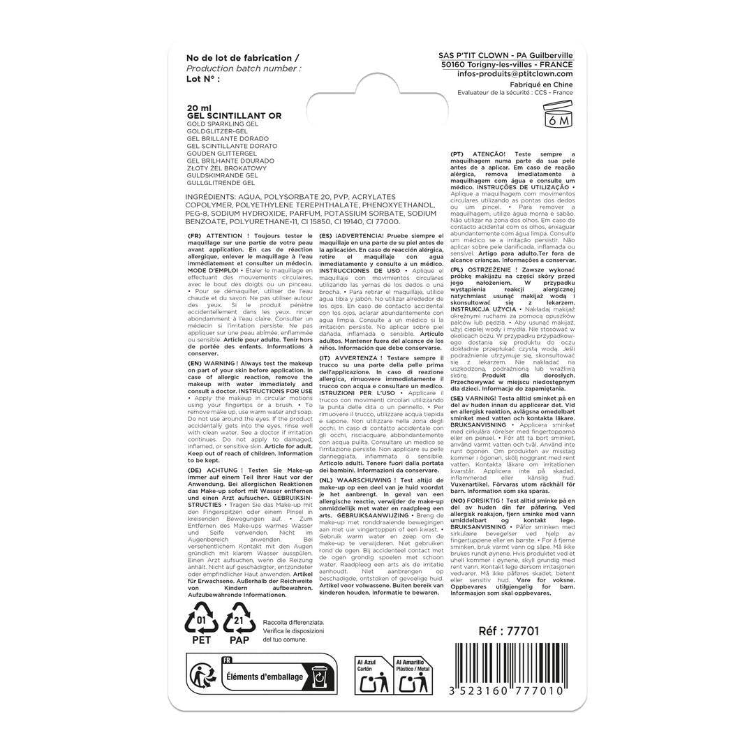 Gel pailleté or, tube de 20 ml — vue 2