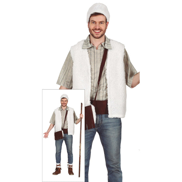 Gilet de berger en mouton avec accessoires, adulte