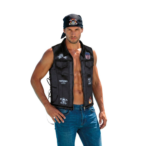 Gilet de biker avec bandana, adulte