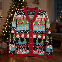 Gilet de Noël adulte multicolore, chaud et assumé