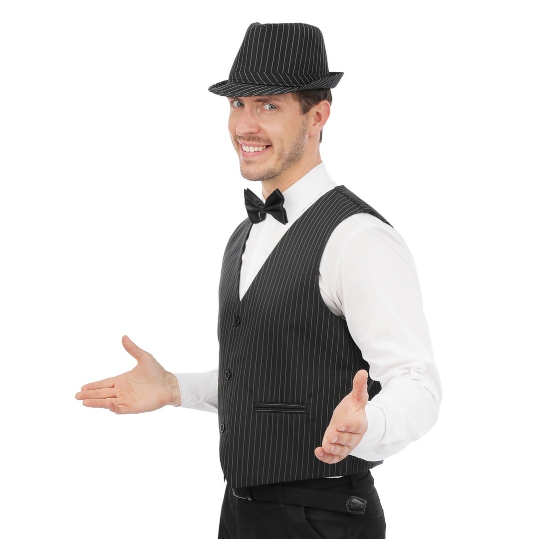 Gilet sans manches rayé noir et blanc, adulte — vue 2