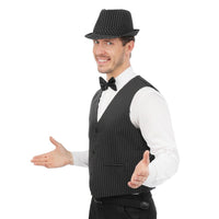 Gilet sans manches rayé noir et blanc, adulte — vue 2