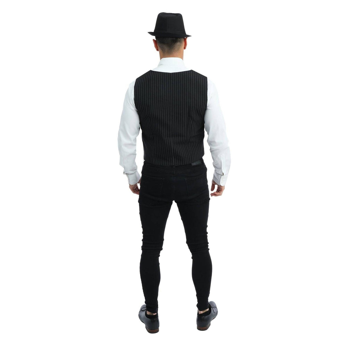 Gilet sans manches rayé noir et blanc, adulte — vue 3