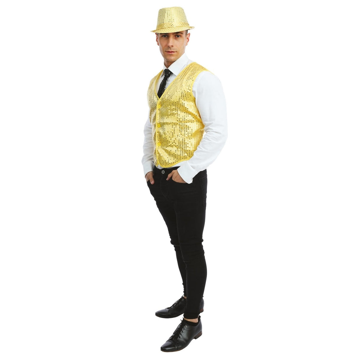 Gilet à sequins argent ou or, adulte — vue 6