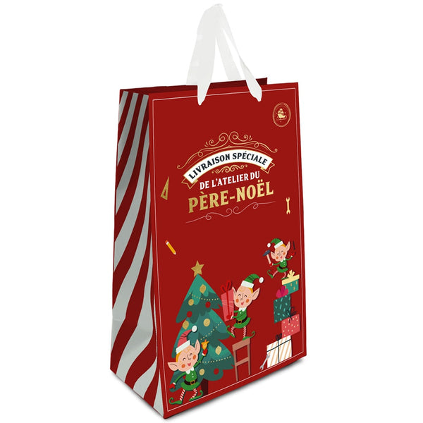 Grand sac cadeau de Noël « Atelier du Père Noël »