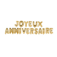Guirlande ballons Joyeux anniversaire or