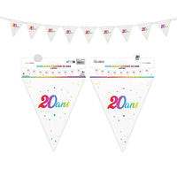 Guirlande fanions anniversaire multicolore, 6 m — vue 2