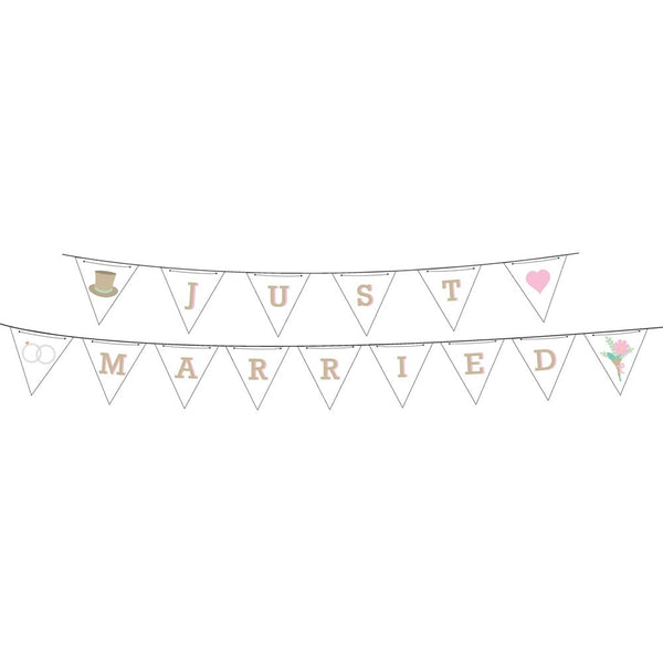 Guirlande de fanions Just Married, 4 m