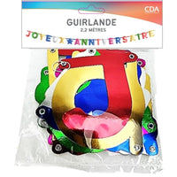 Guirlande lettres Joyeux anniversaire, 2,2 m