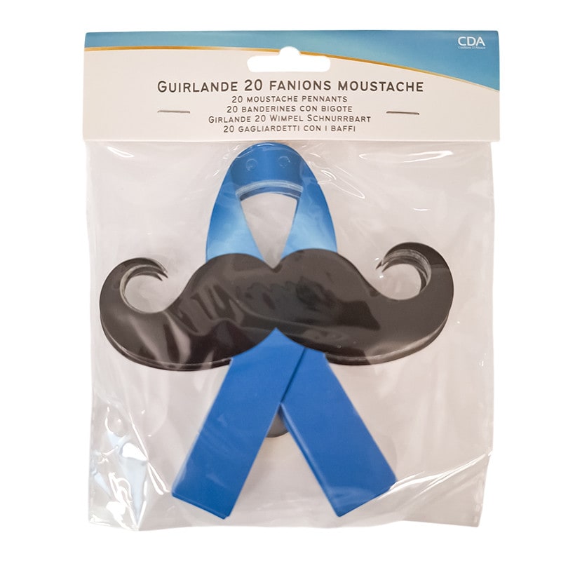 Guirlande Movember moustaches, 10 m — vue 3