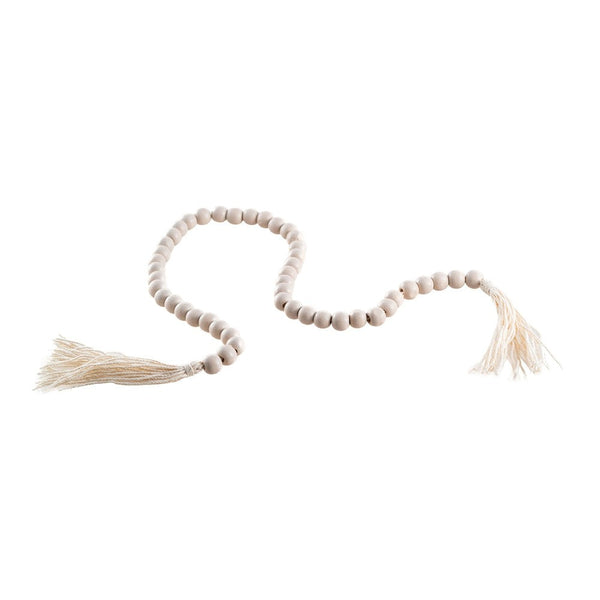 Guirlande de perles en bois à pompons