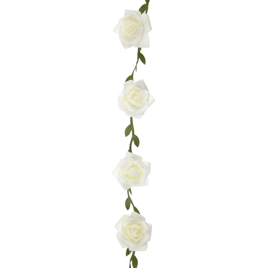 Guirlande de roses, blanc ou rose, 120 cm