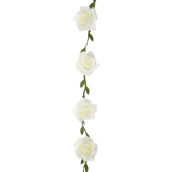 Guirlande de roses, blanc ou rose, 120 cm