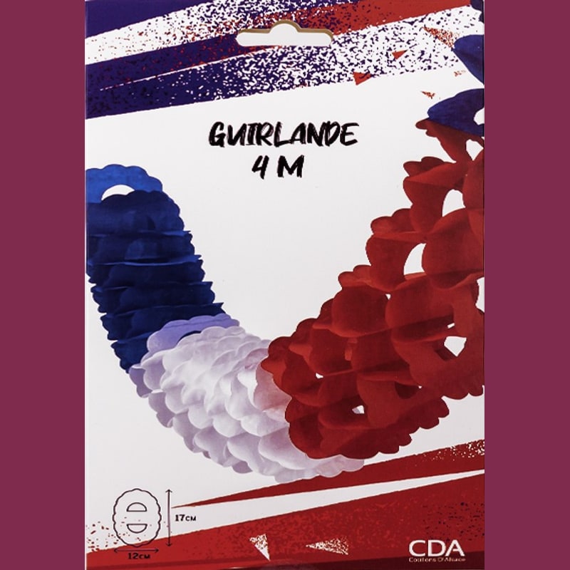 Guirlande zinnia bleu blanc rouge, 4 m — vue 3