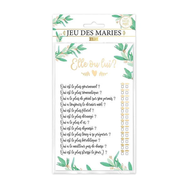 Jeu des mariés « Elle ou lui ? »