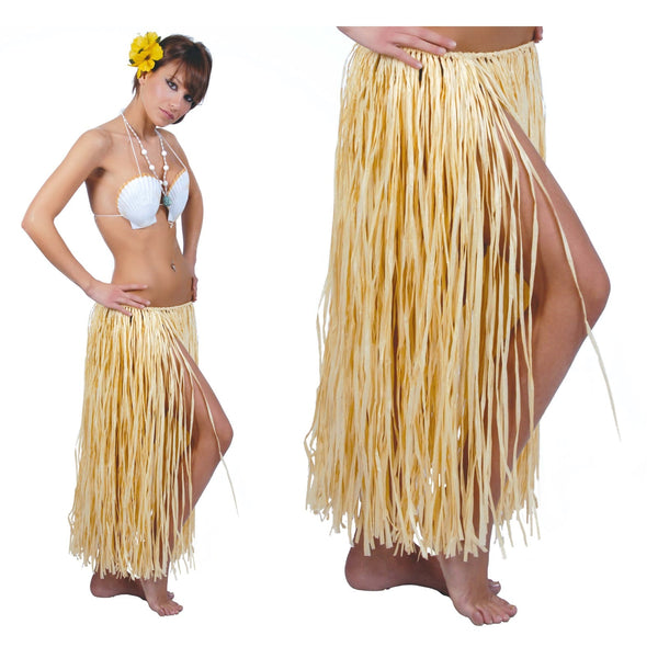 Jupe hawaïenne en raphia naturel, 75 cm