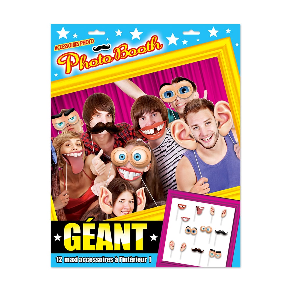 Kit photobooth géant, 12 accessoires