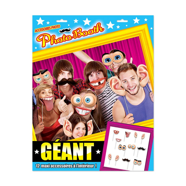 Kit photobooth géant, 12 accessoires