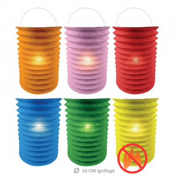 Lampion cylindrique ignifugé, 16 cm