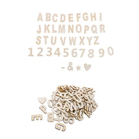 Lettres et chiffres adhésifs en bois, 3 cm