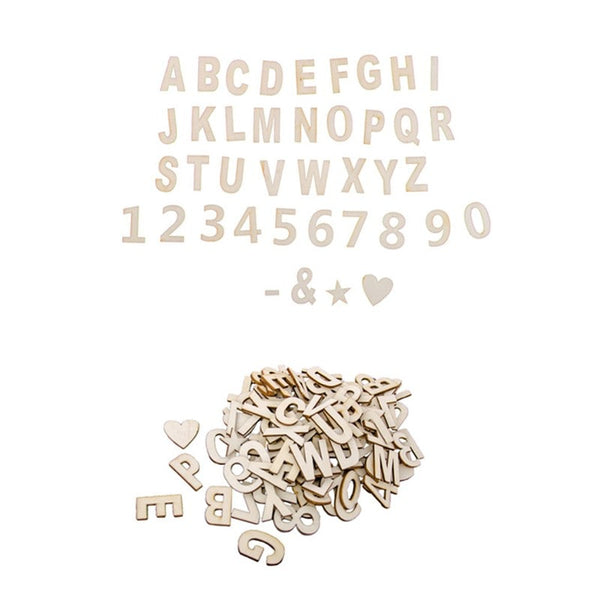 Lettres et chiffres adhésifs en bois, 3 cm