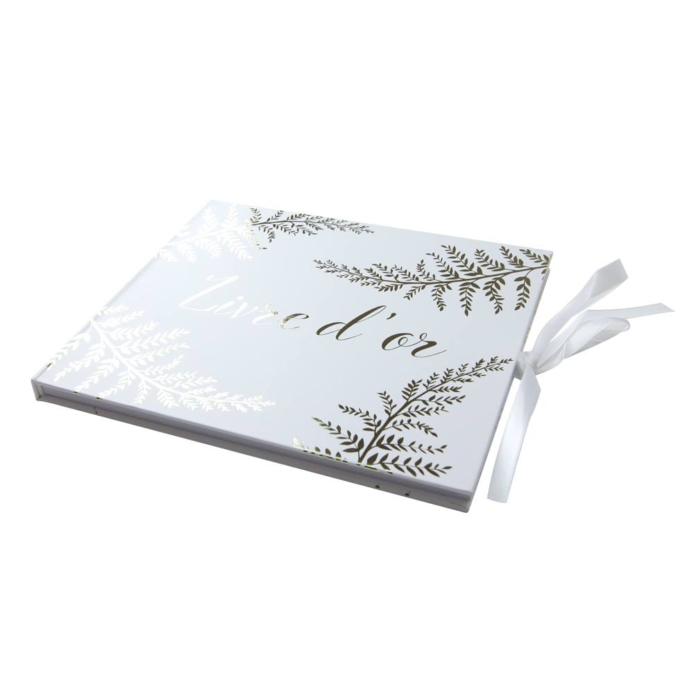 Livre d'or fougère blanc et or — vue 3
