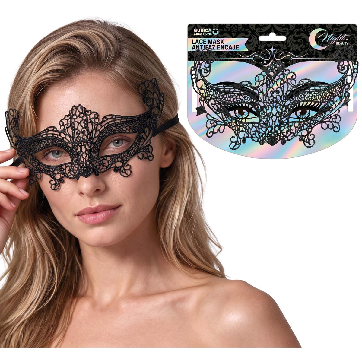 Loup en dentelle noire