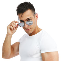 Lunettes aviateur miroir grises — vue 6