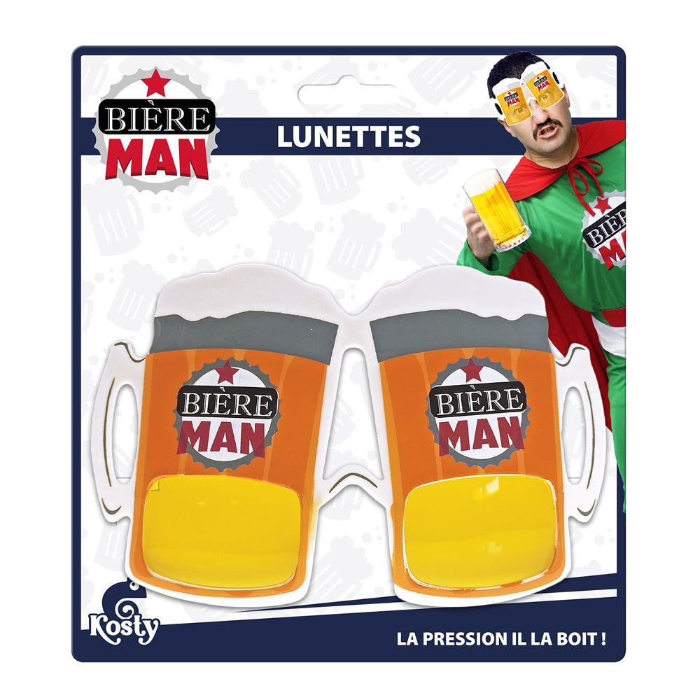 Lunettes « Bière Man » chopes de bière
