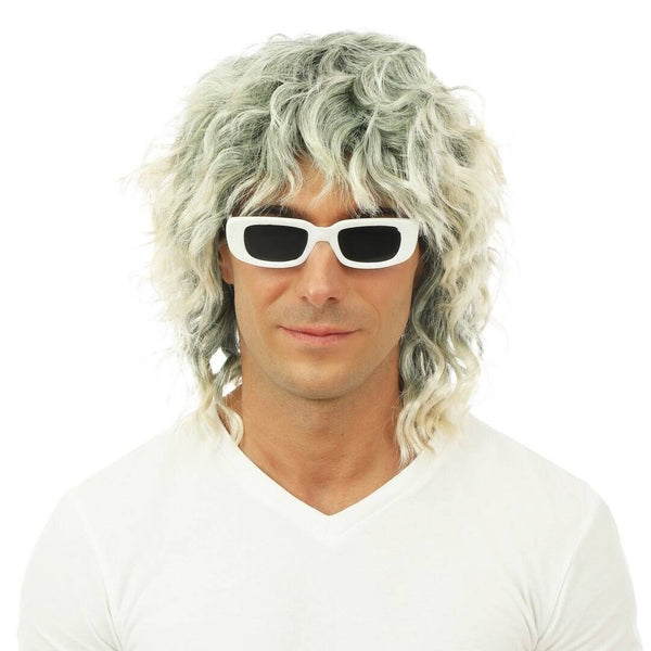 Lunettes blanches à verres noirs, style années 70