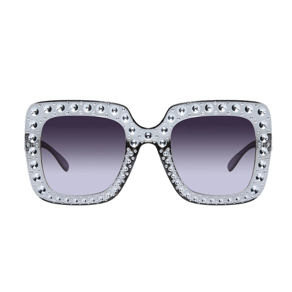 Lunettes disco carrées argent