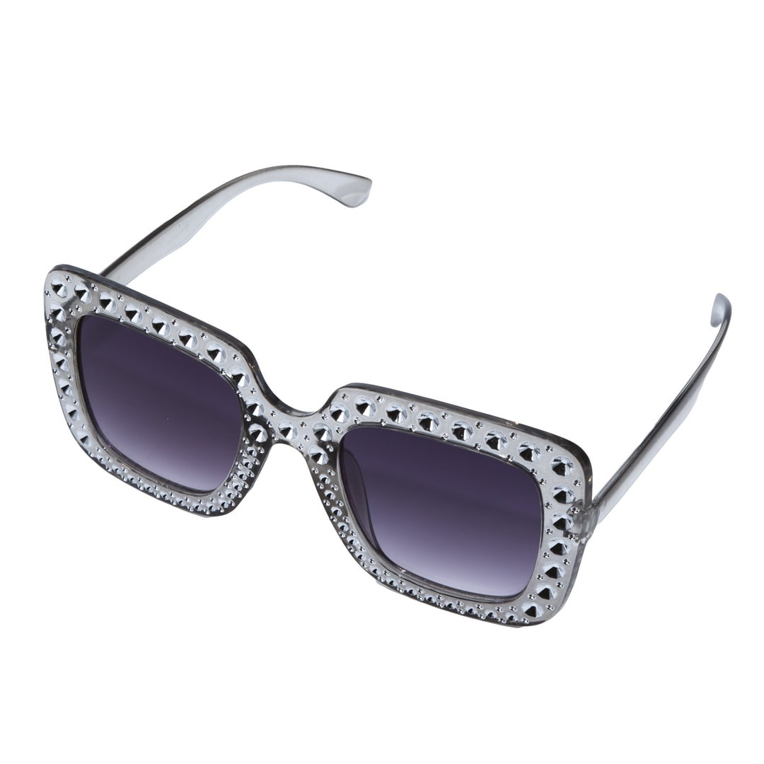 Lunettes disco carrées argent — vue 2