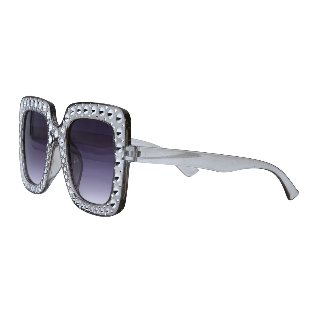 Lunettes disco carrées argent — vue 3