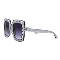 Lunettes disco carrées argent — vue 3