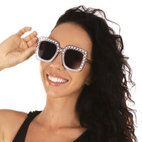 Lunettes disco carrées argent — vue 4
