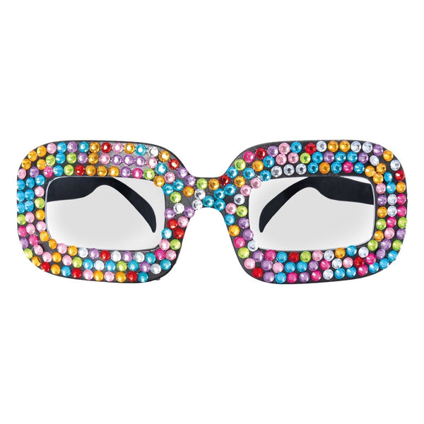 Lunettes fantaisie à strass multicolores