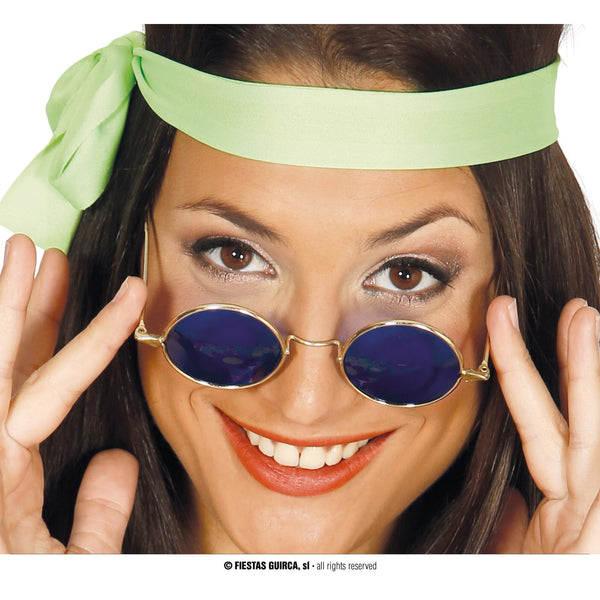 Lunettes hippie rondes, bleu ou rose