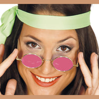 Lunettes hippie rondes, bleu ou rose — vue 2