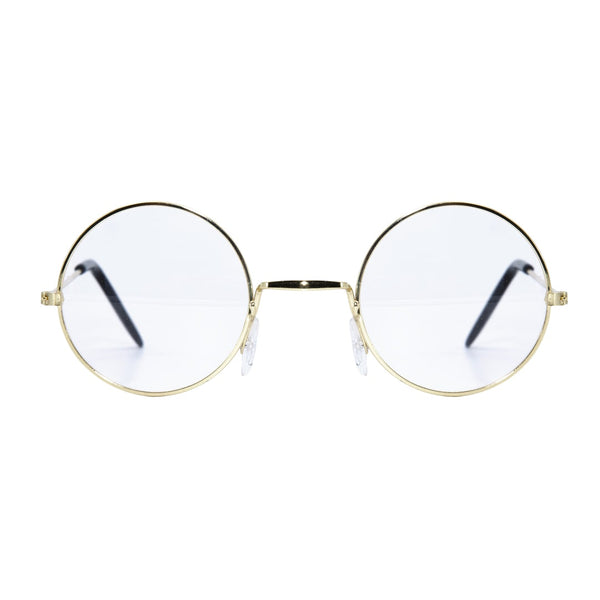 Lunettes rondes en métal doré, Père Noël ou grand-mère