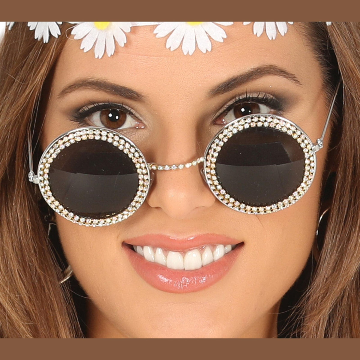 Lunettes rondes à strass
