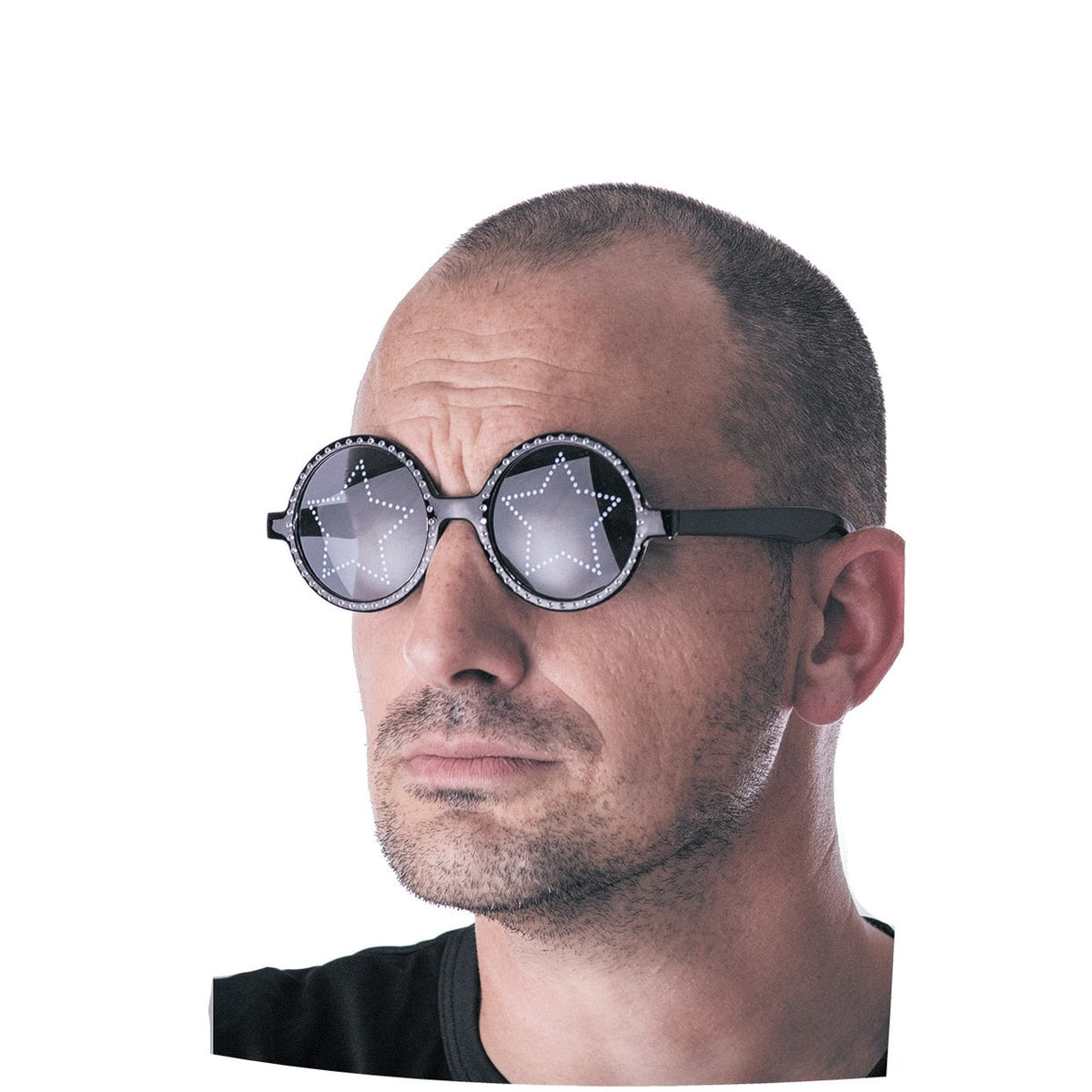 Lunettes de star à étoiles et strass