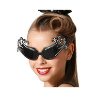 Lunettes de star noires à strass